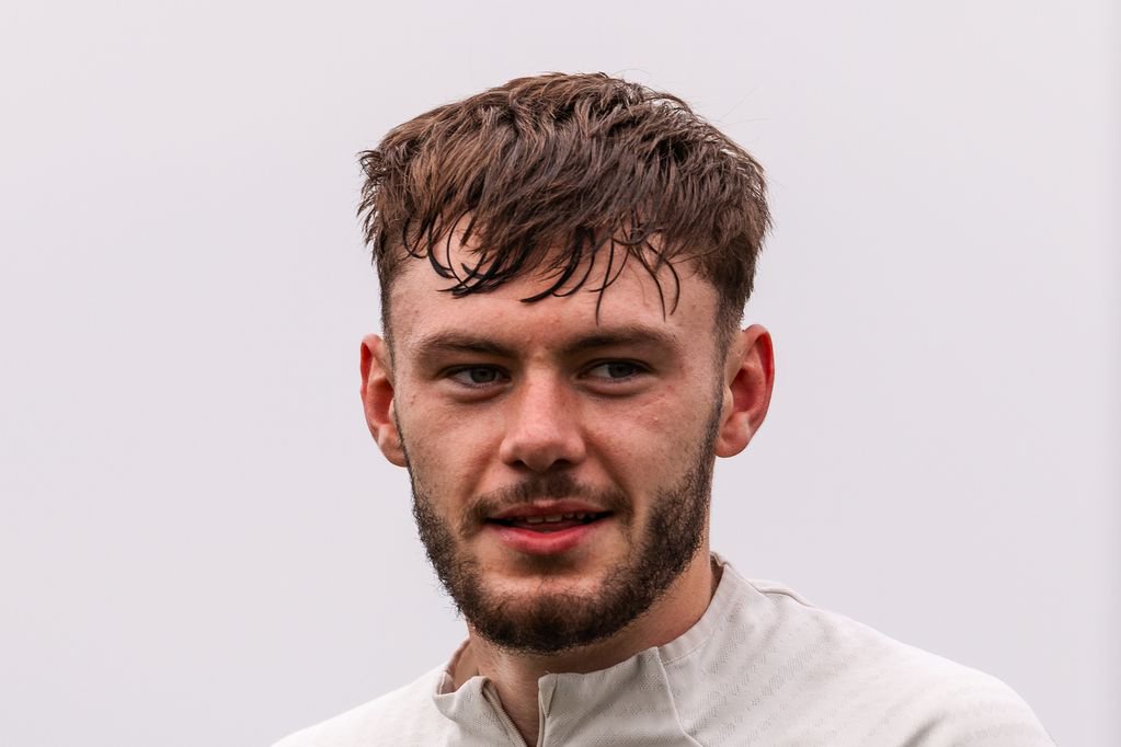 Conor Bradley during a Liverpool training session.