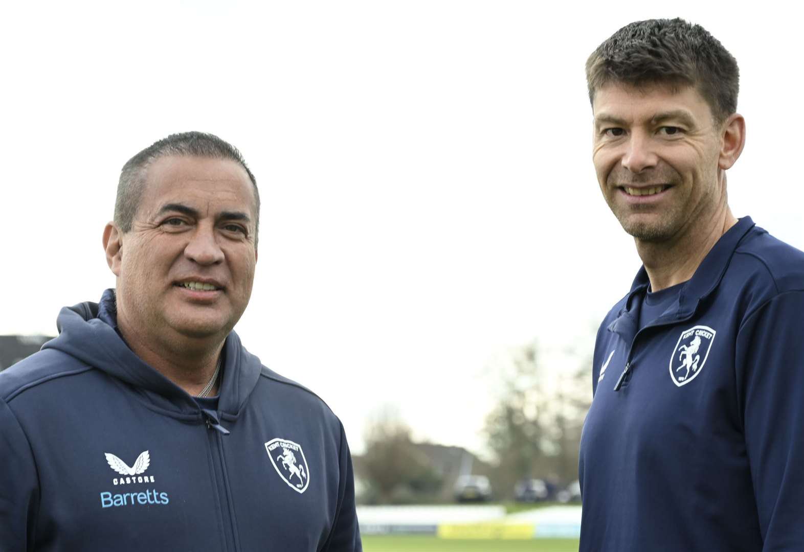 Kent head coach Adam Hollioake, left, and director of cricket Simon Cook. Picture: Barry Goodwin