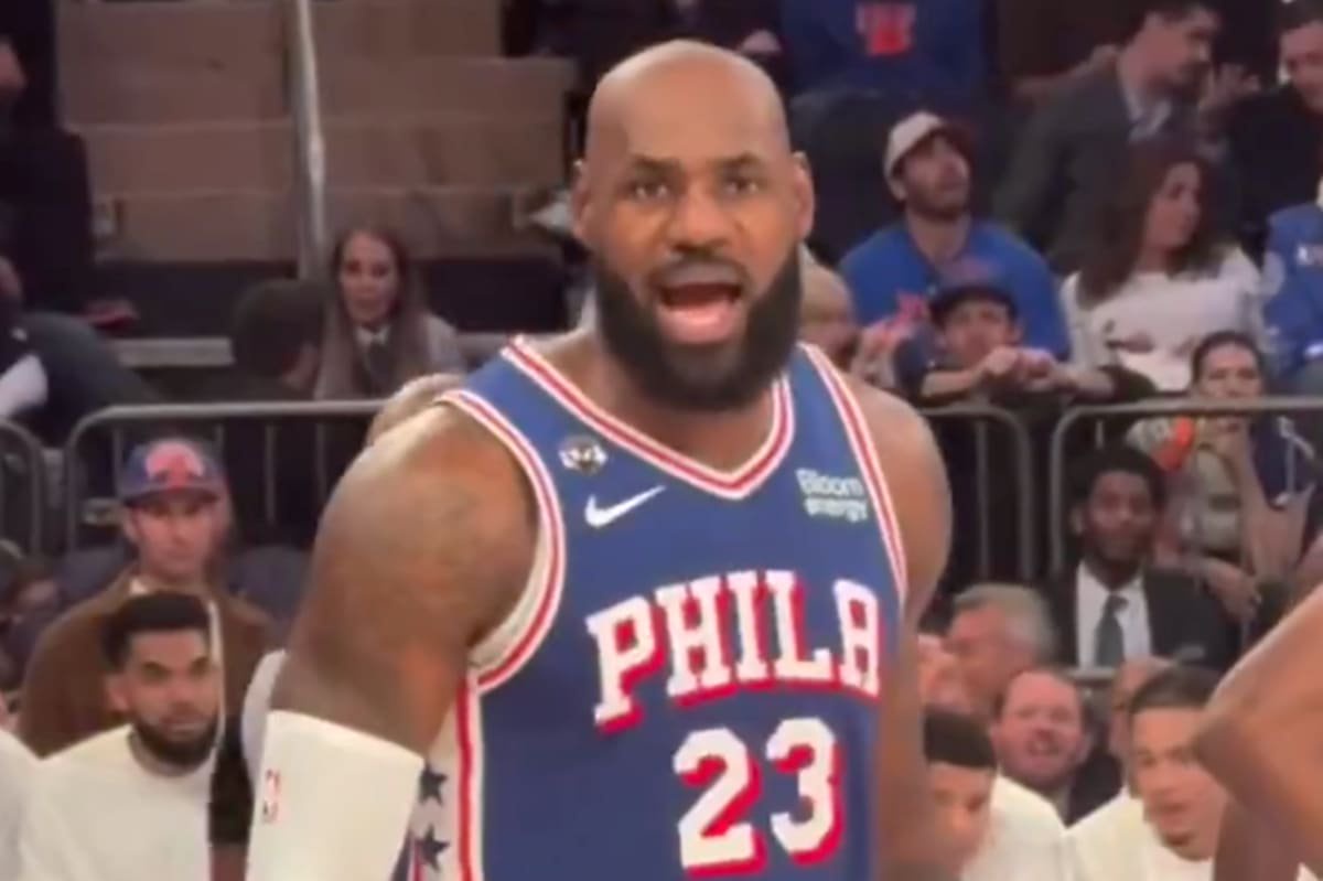 LeBron James clashed with a fan during his 76ers debut at Madison Square Garden, which Philadelphia departed victorious