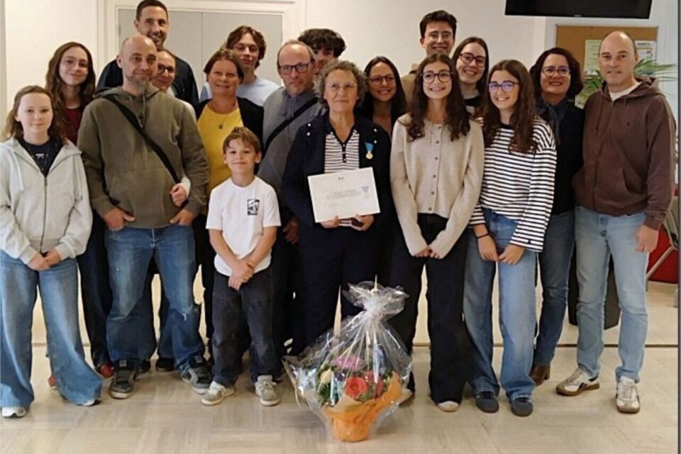 Marguerite Hervé, plus connu sous le surnom de Guiguite entourée de ses enfants et petits-enfants.