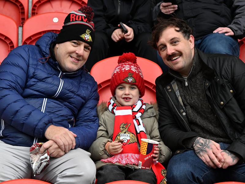 Doncaster Rovers were cheered on to a derby day victory in front of a bumper crowd.