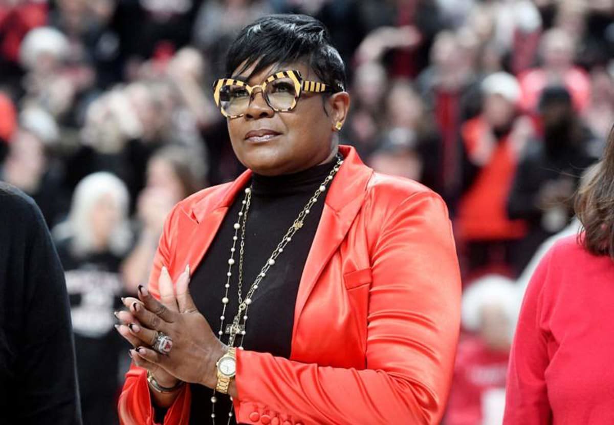 Texas Tech alumna Sheryl Swoopes attends the Alumni Weekend at the Texas Tech game against Baylor, Saturday, Jan. 28, 2023, at United Supermarkets Arena.