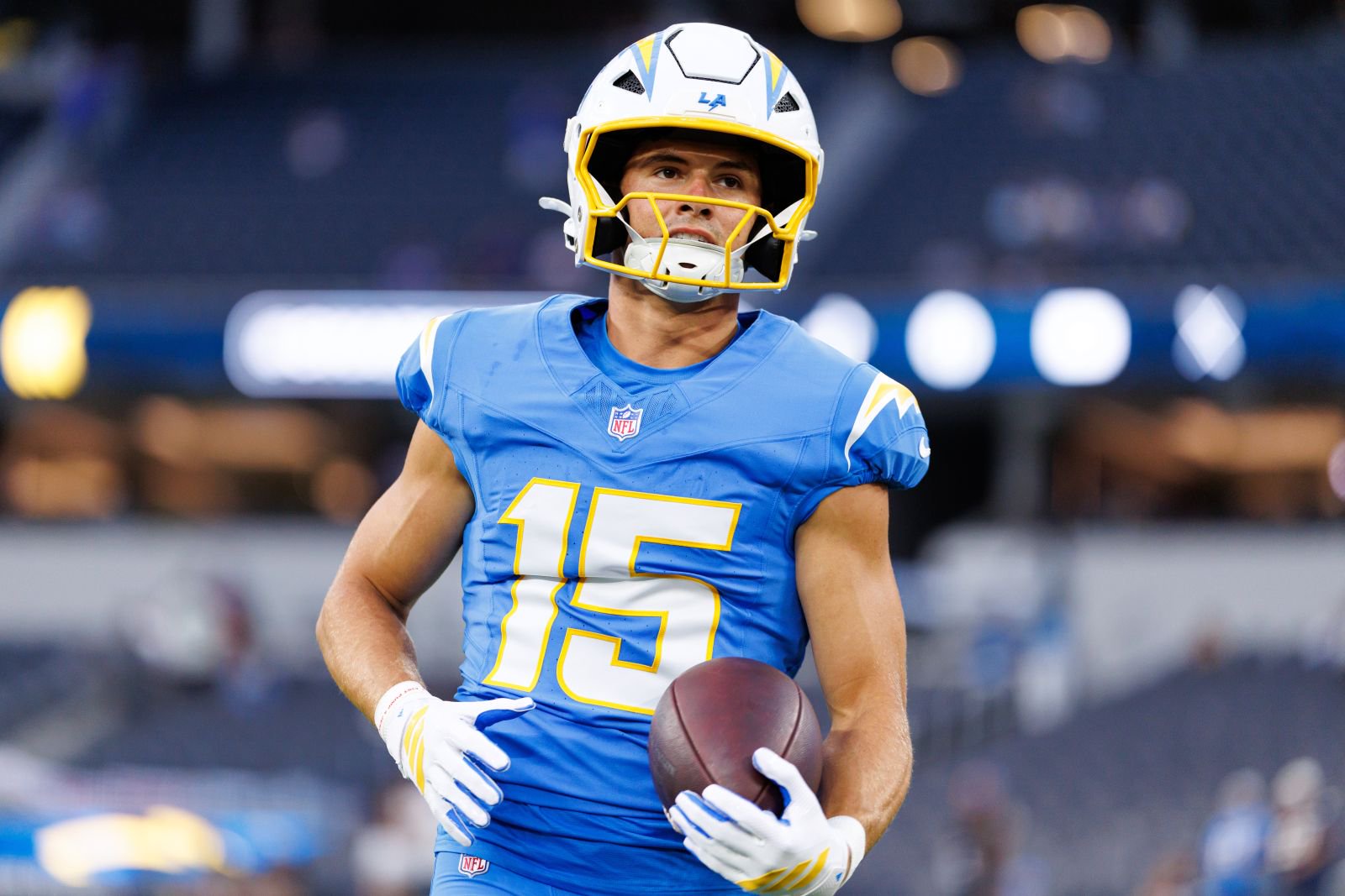 Ladd McConkey #15 of the Los Angeles Chargers.