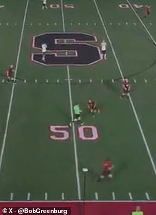 The offending player was seen charging at the official