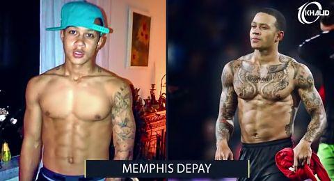 Depay before and after getting a tattoo 