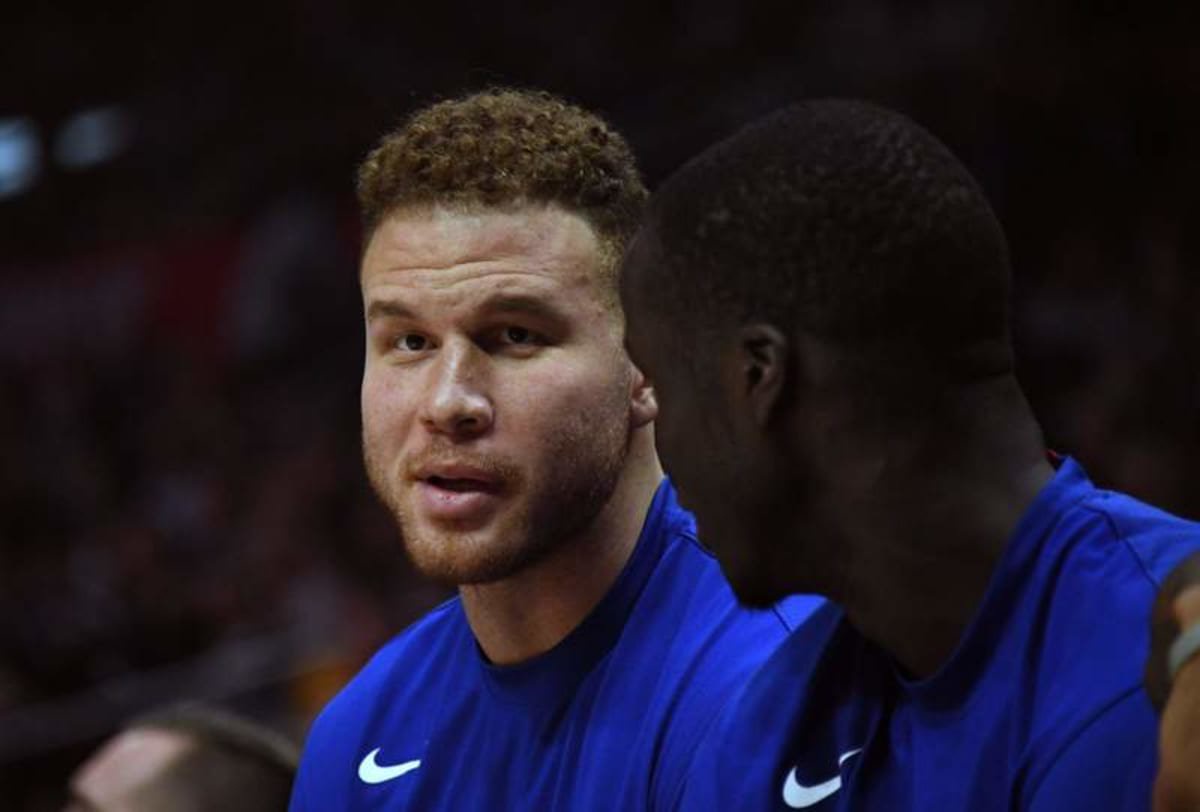 Jan 2, 2020; Los Angeles, California, USA; Detroit Pistons forward Blake Griffin (23) looks on from the bench before the game between the Detroit Pistons and the LA Clippers at Staples Center. © Richard Mackson-USA TODAY Sports