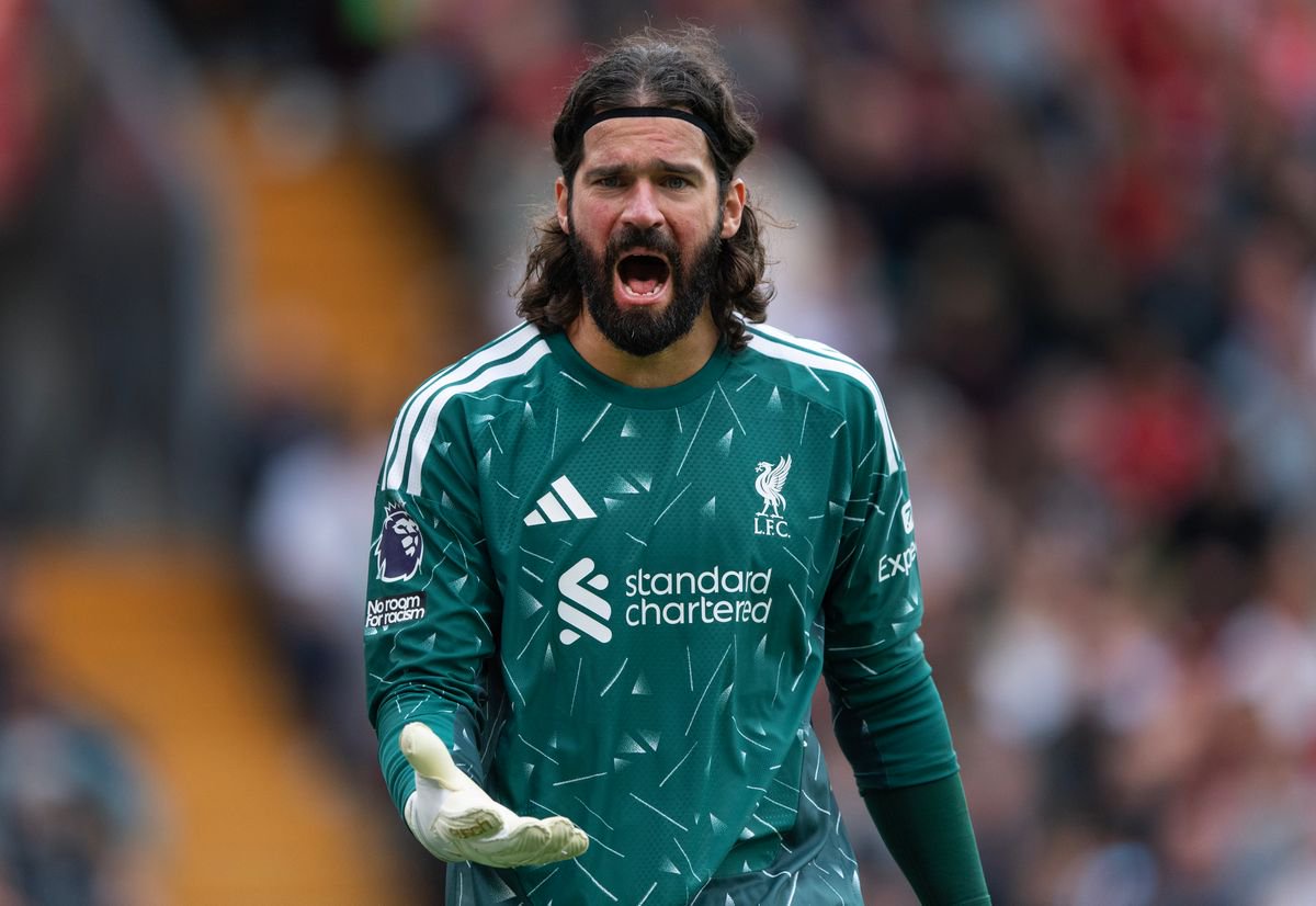 Alisson Becker of Liverpool during the Premier League 2026/27 match between Liverpool FC and Fulham