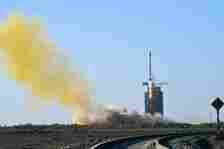 A Long March-4C rocket carrying the satellite Shiyan-23 blasts off from the Jiuquan Satellite Launch Center in northwest China, May 12, 2024.