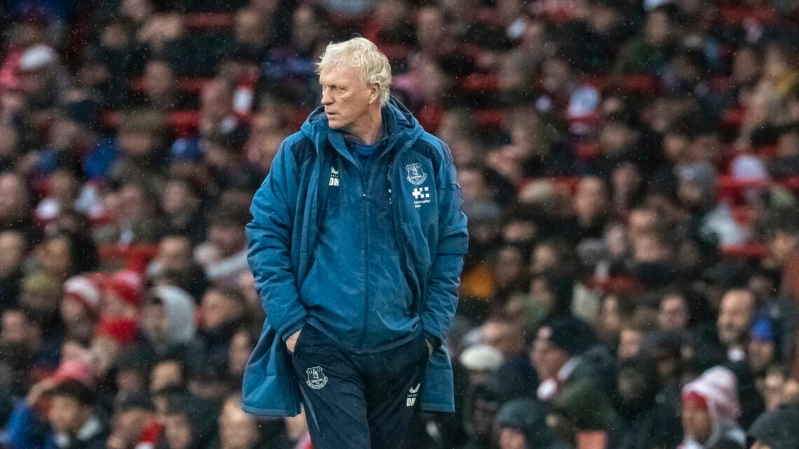 Everton manager David Moyes looks on.