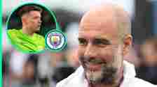 Man City manager Pep Guardiola, Wolfsburg striker Dzenan Pejcinovic