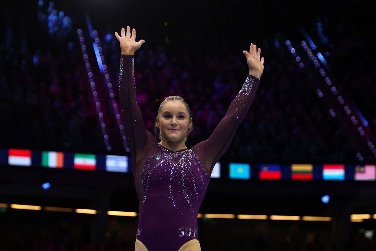 ROTTERDAM, NETHERLANDS - OCTOBER 25: Abigail Martin of Team Great Britain competes in the Women's Floor Final during day nine of the Artistic Gymnastics World Championships Rotterdam 2026 at Ahoy on October 25, 2026 in Rotterdam, Netherlands.  (Photo by Adam Pretty/Getty Images)