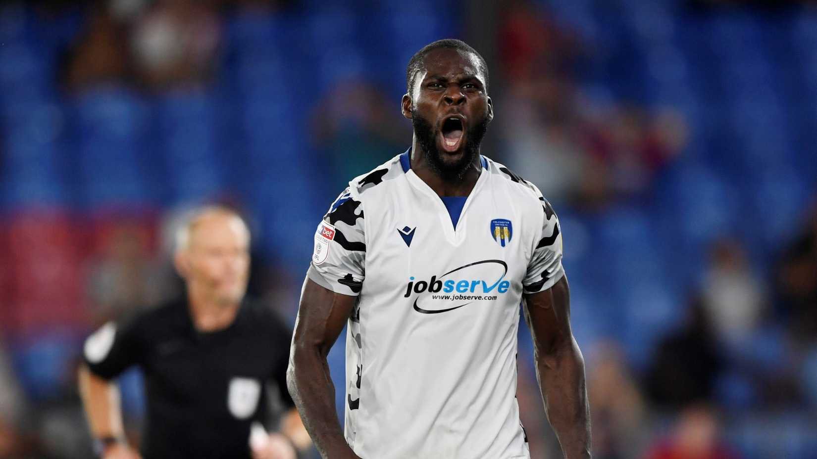 Frank Nouble playing for Colchester United