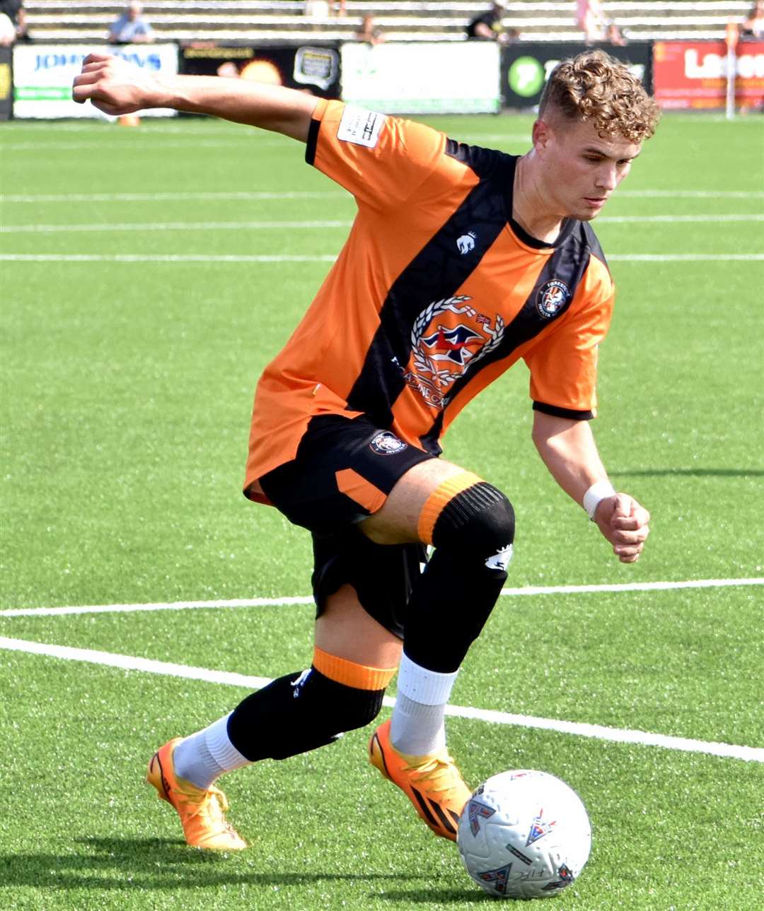 Folkestone midfielder Harvey Kedwell - broke the deadlock in the first half as Jay Saunders’ side secured a 2-0 National League South success over Farnborough on Saturday. Picture: Randolph File