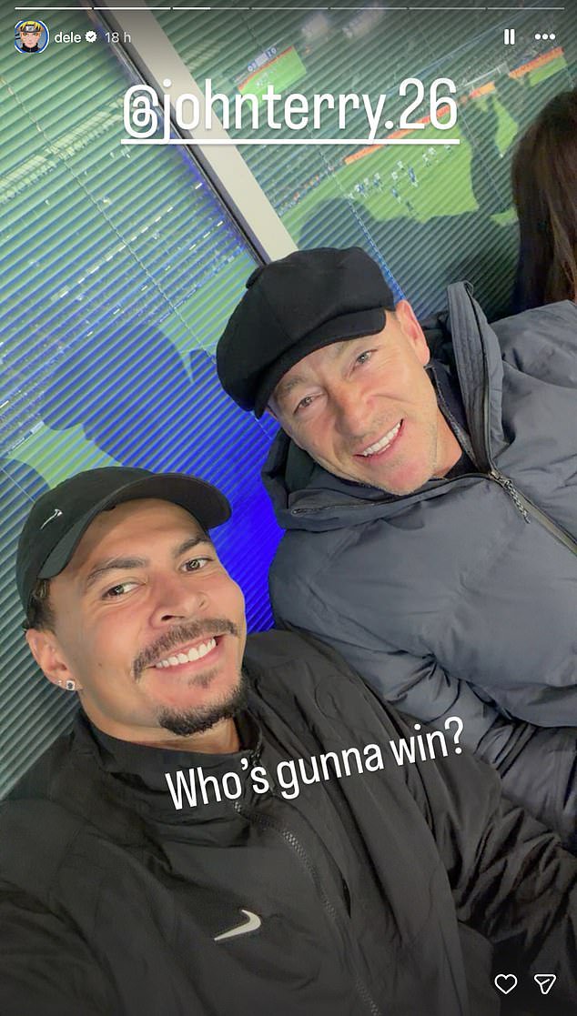 Dele Alli's Instagram story of his day out at Stamford Bridge included him sitting next to Chelsea legend John Terry