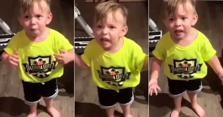 Little boy complains to dad about mum, no kiss