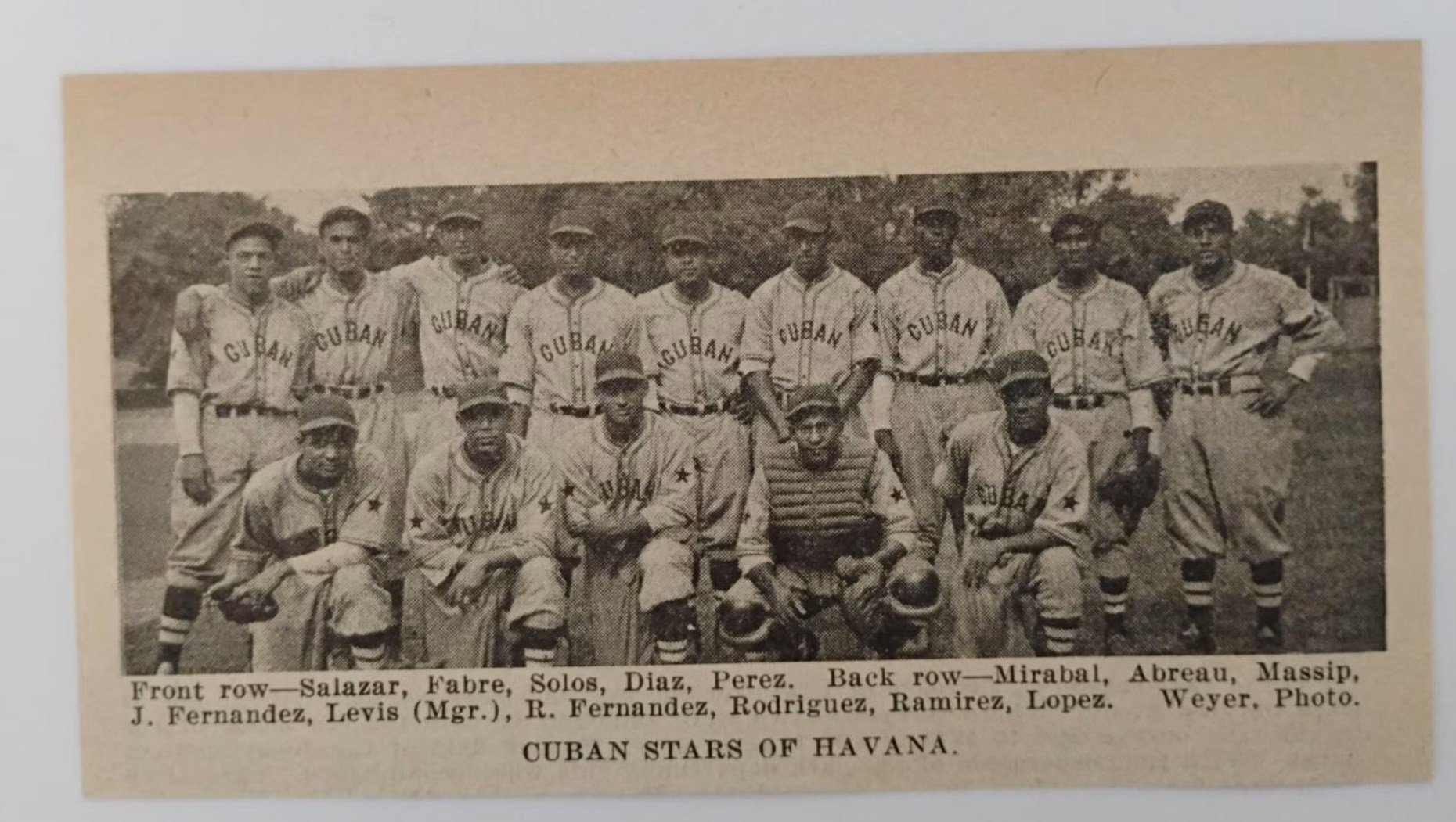 Oscar Levis in his managerial years, leading a revived Cuban Stars squad from 1933 to 1937. Because he was fluent in both English and Spanish, he served as a cultural bridge between his Latin American players and the English-speaking world around them. (Zachary Kranc/Courtesy)