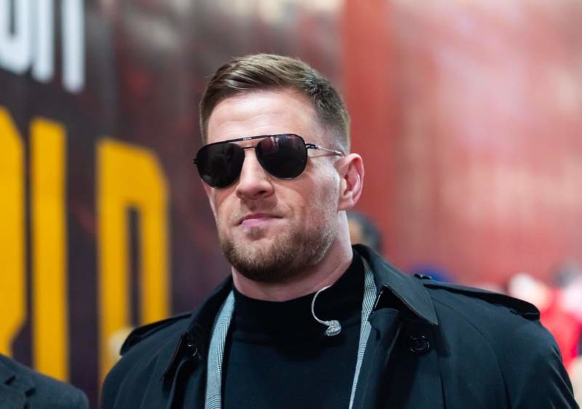 Jan 26, 2025; Kansas City, MO, USA; Former player J.J. Watt in attendance of the Kansas City Chiefs game against the Buffalo Bills in the AFC Championship game at GEHA Field at Arrowhead Stadium. © Mark J. Rebilas-Imagn Images