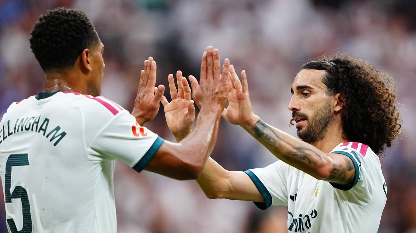 Marc Cucurella (r.) neben Jude Bellingham: Der Spanier schloss sich im Sommer den "Königlichen" an.