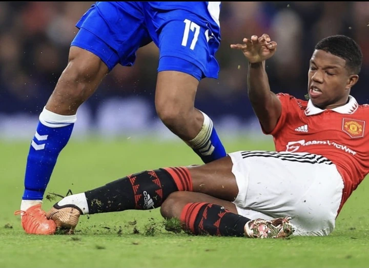 Man Utd defender, Tyrell Malacia Shares Photo of his 'dangerous' tackle at Alex Iwobi that injured the Everton star