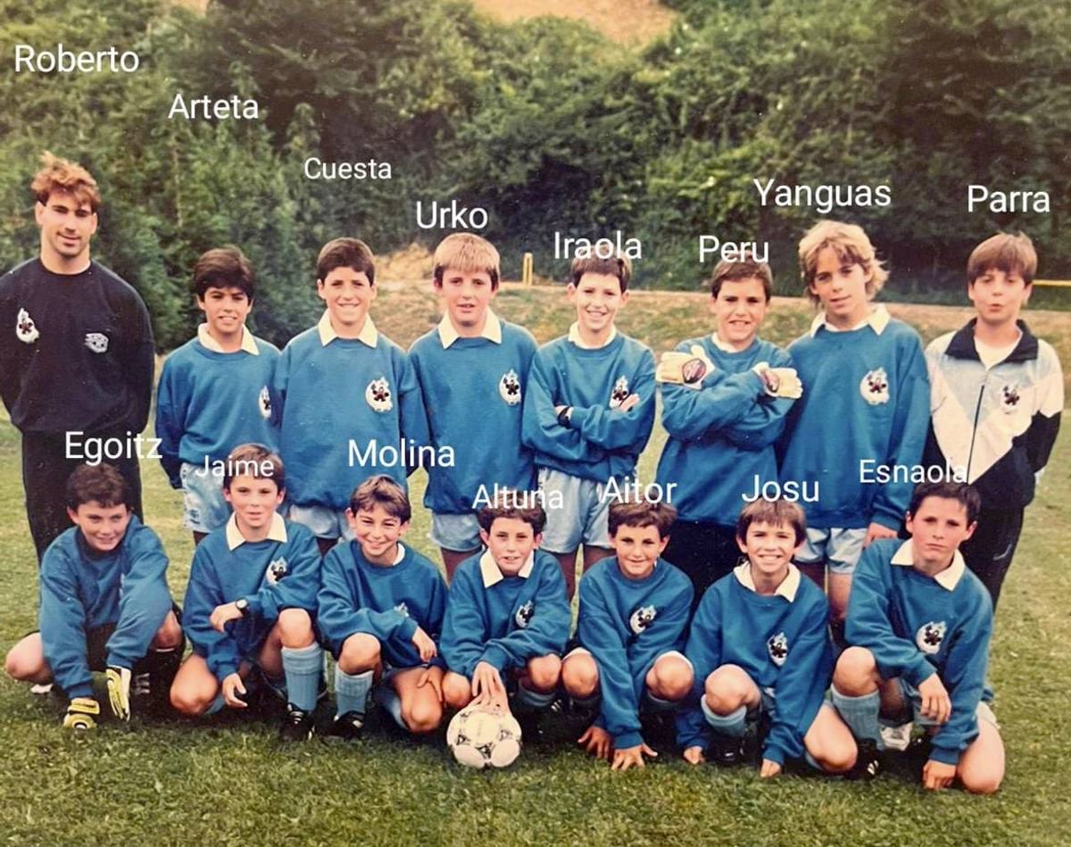 Mikel Arteta and Andoni Iraola at Antiguoko 