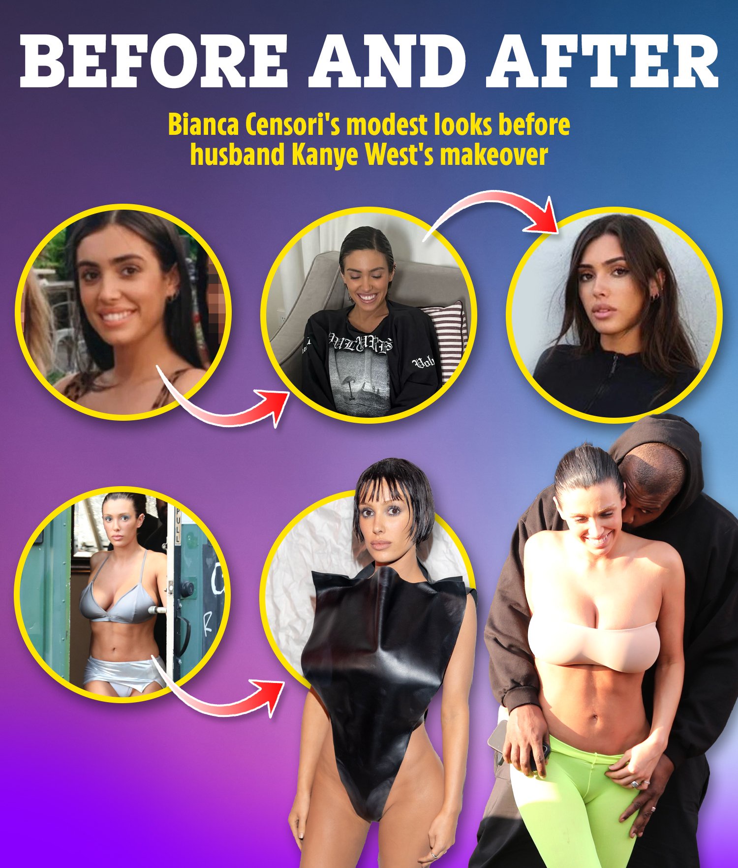 Bianca's fashion changed considerably since being with Kanye