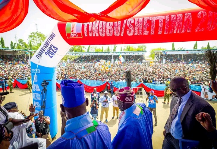 Bola Tinubu Reacts After Large Crowd Attended His Campaign Rally In Lafia, Nasarawa State