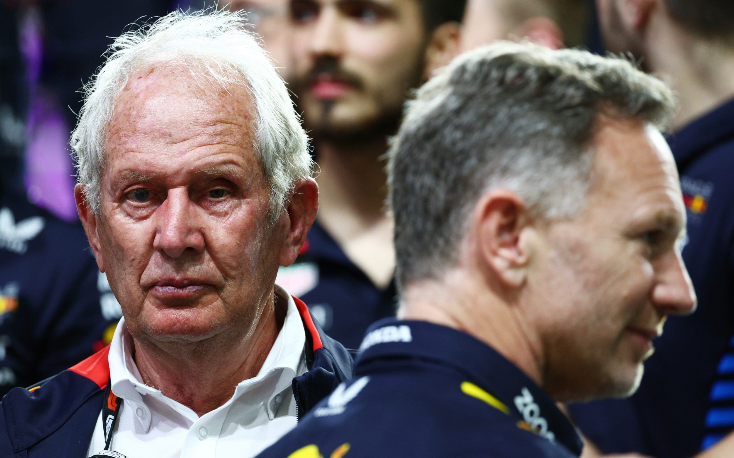 Oracle Red Bull Racing Team Principal Christian Horner and Oracle Red Bull Racing Team Consultant Dr Helmut Marko