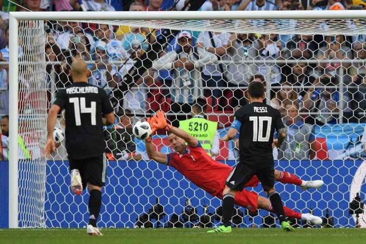 Halldorsson became the first goalkeeper to save a penalty from Messi