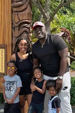 Rachel Bailey, 31, with her husband, Alexander, 30, and their children