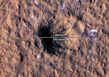 NASA’s InSight lander detected the marsquake created by this impact in December 2021. 