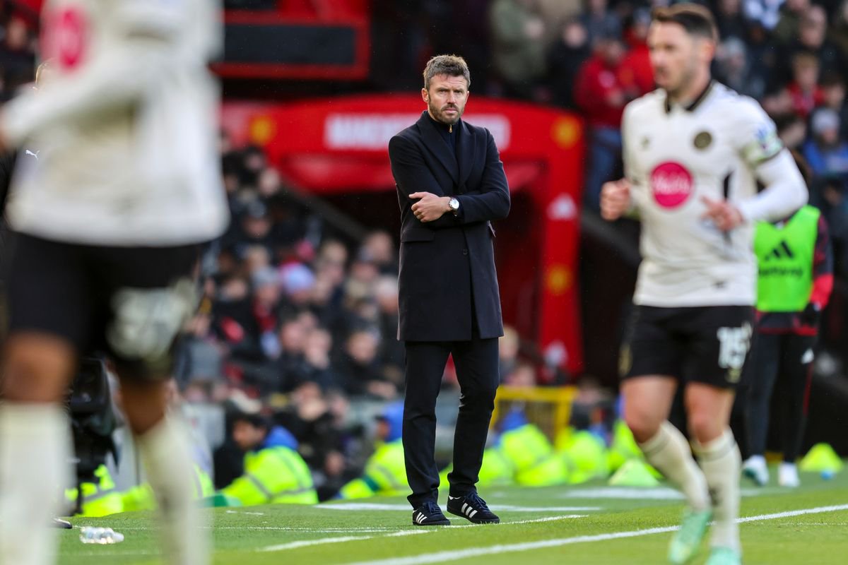 Michael Carrick looks on during Manchester United's Premier League defeat to Bournemouth.