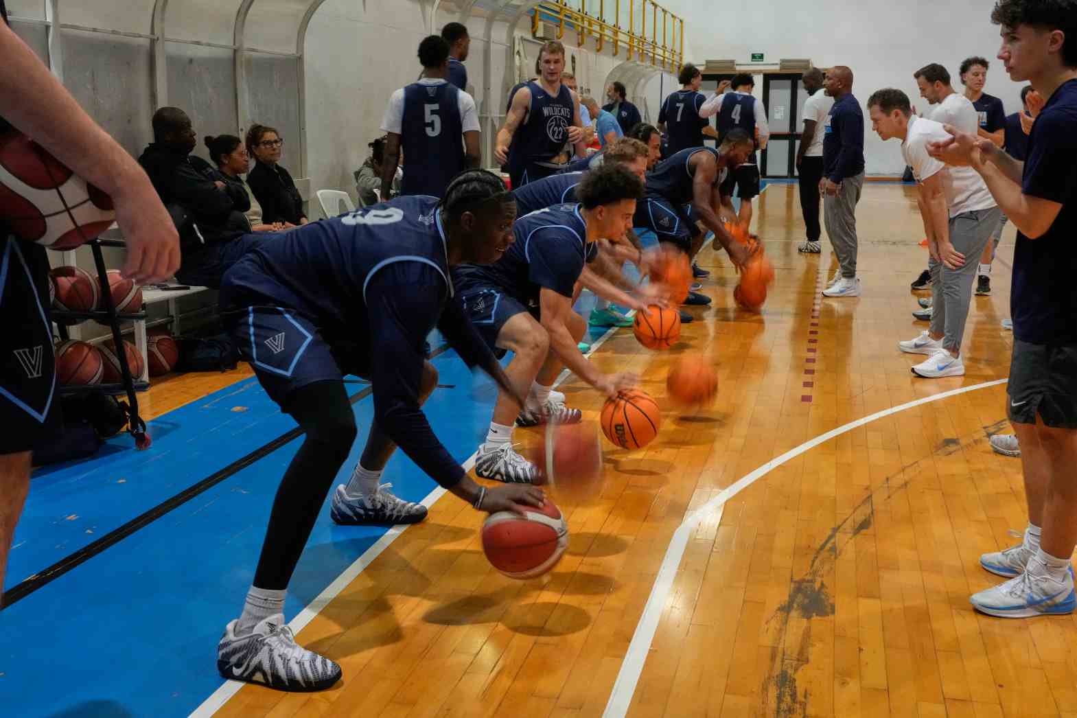 The Villanova men's basketball team takes part in a training session Oct. 29, 2026, in Rome. (Gregorio Borgia/AP)