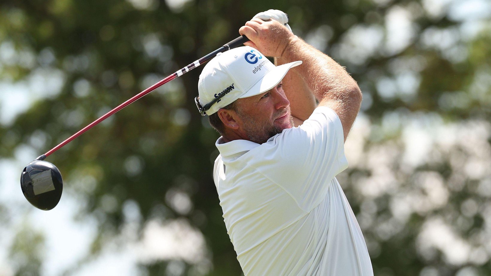 Graeme McDowell hits a shot during LIV Golf New York in August