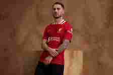 Alexis Mac Allister in new Liverpool kit