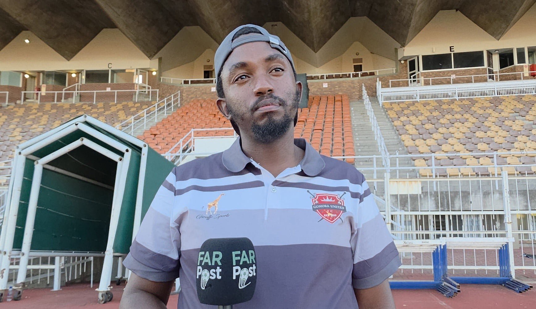 Patrick Phungwayo talking to FARPost at the Old Peter Mokaba Stadium in Polokwane.
