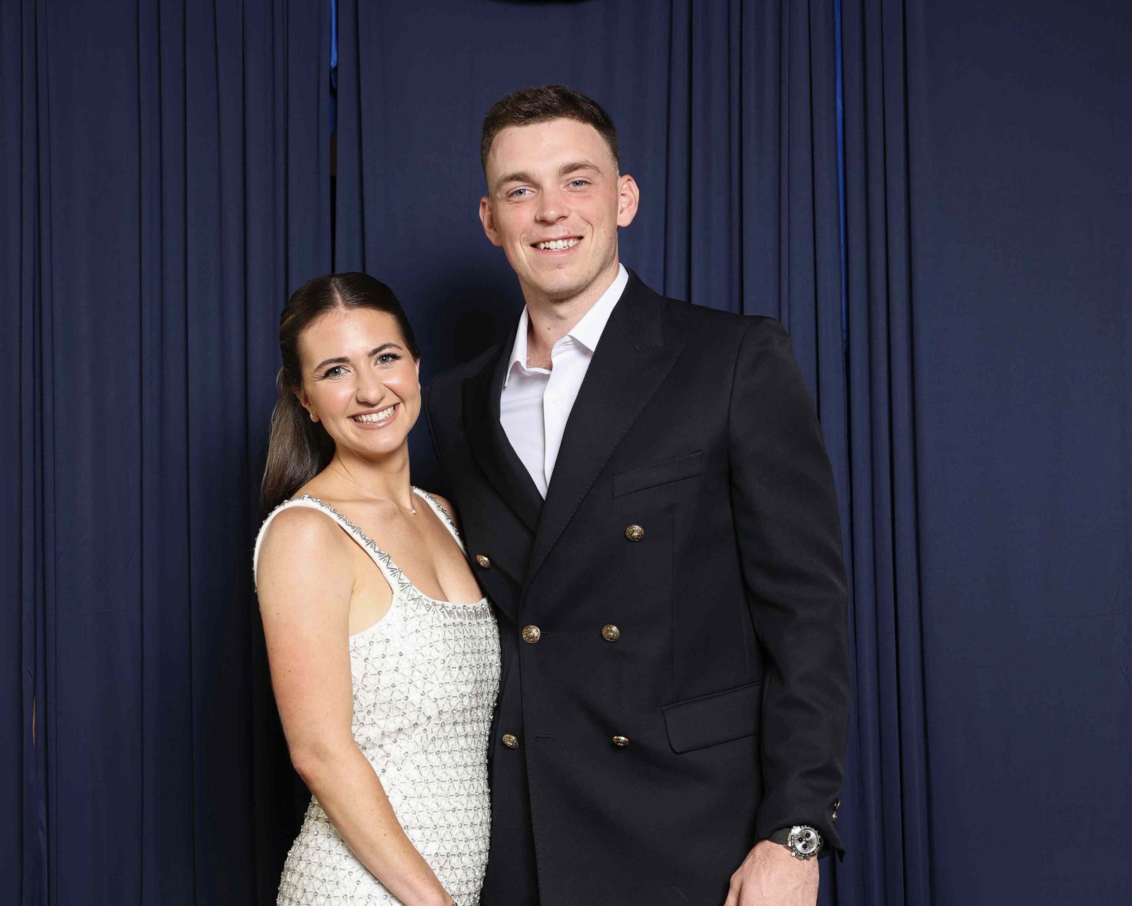 Sara Falkson and Ben Rice at the 2026 All-Star Red Carpet Show in Philadelphia on July 14, 2026.Credit: Rob Tringali/MLB Photos via Getty Images