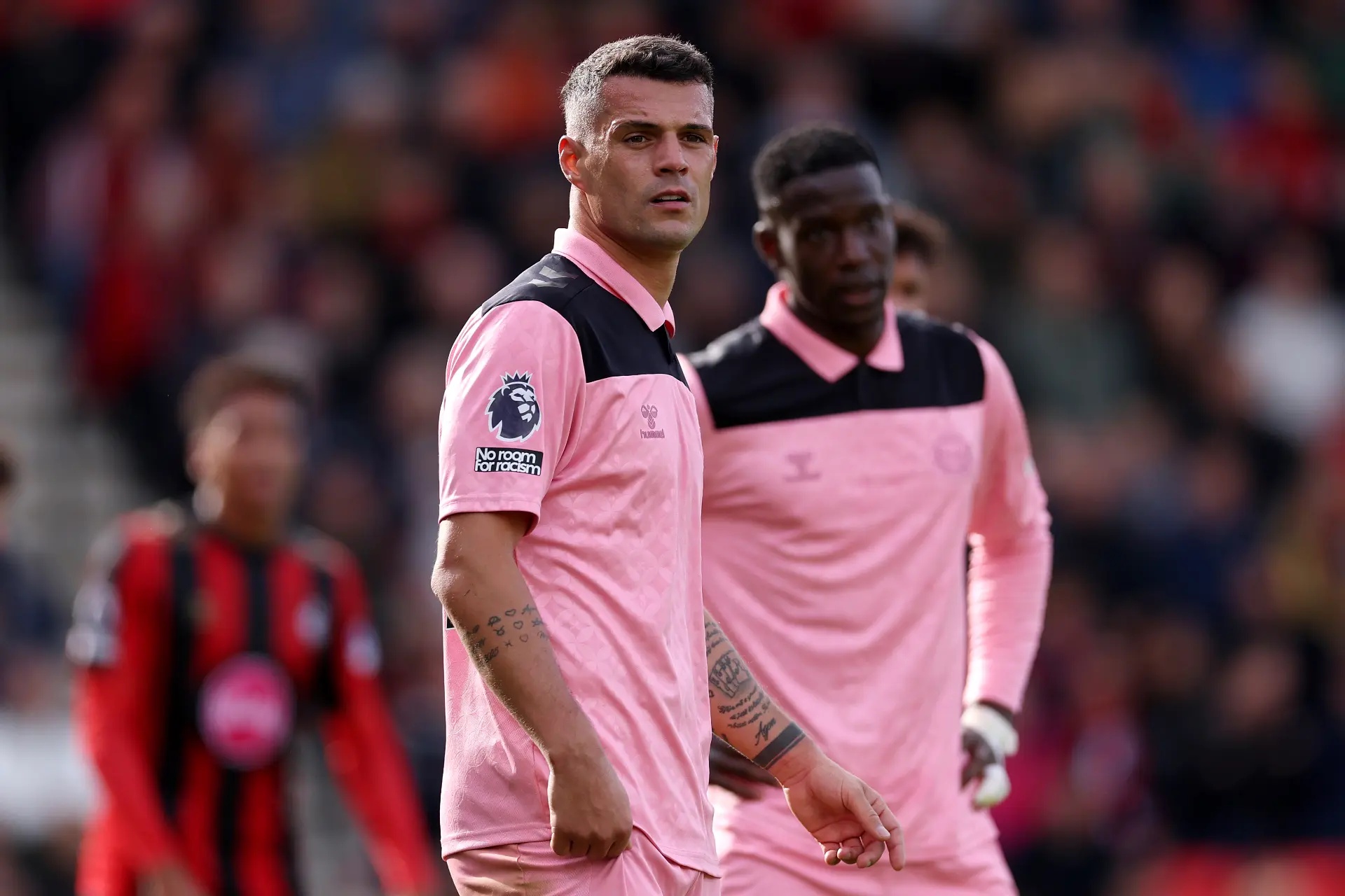 Granit Xhaka looking disheartened.