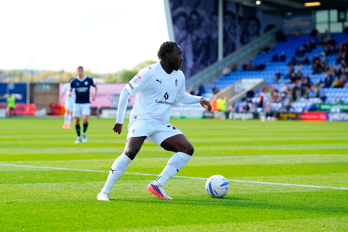 Arvin Appiah of Bristol Rovers on the ball during the Sky Bet League 2 match between Shrewsbury Town and Bristol Rovers at The Croud Meadow, Shrewsbury on 17 October 2026 (Photo: Rachel Le Poidevin/PPAUK)