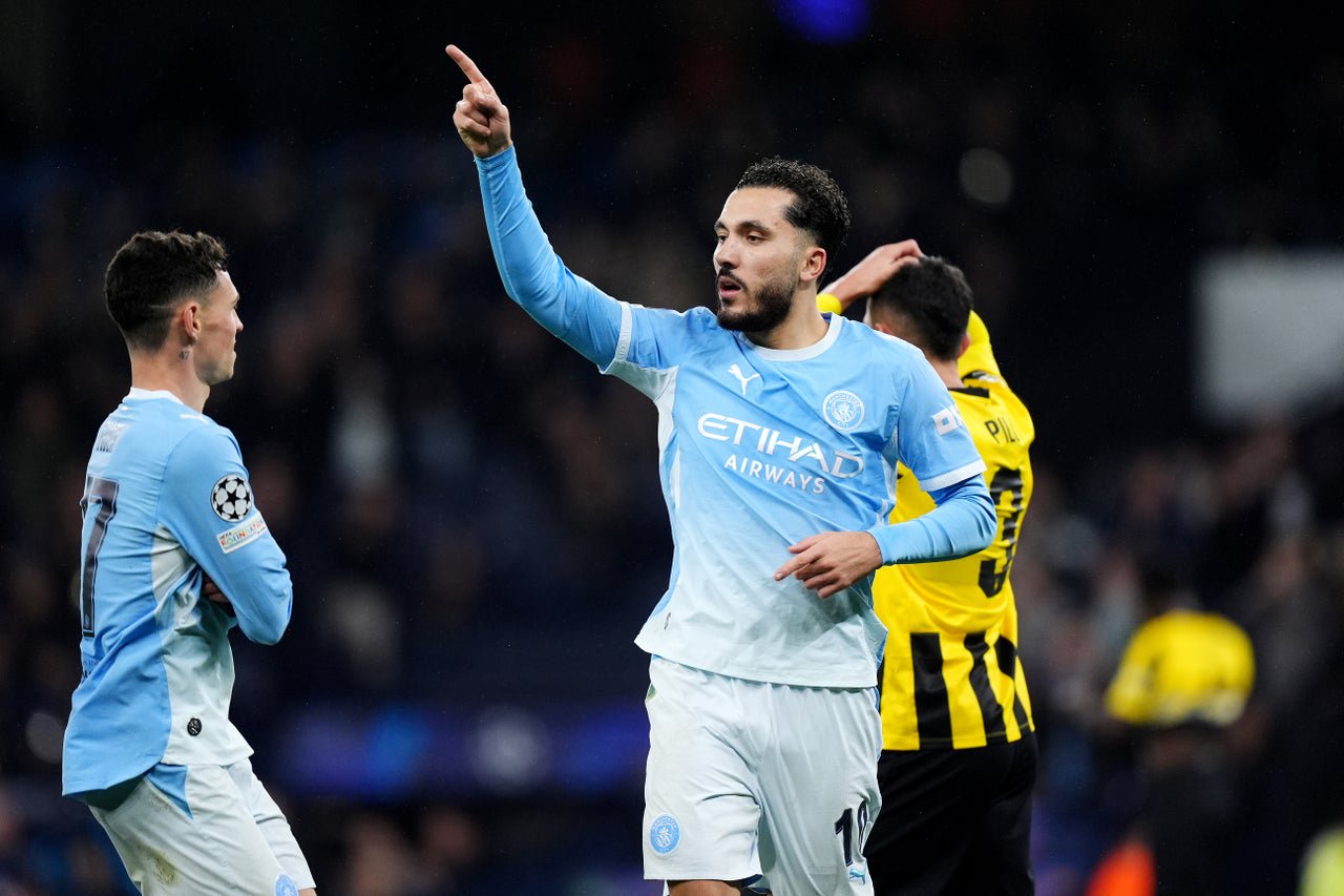 Manchester City’s Rayan Cherki got in on the act (Mike Egerton/PA) (PA Wire)