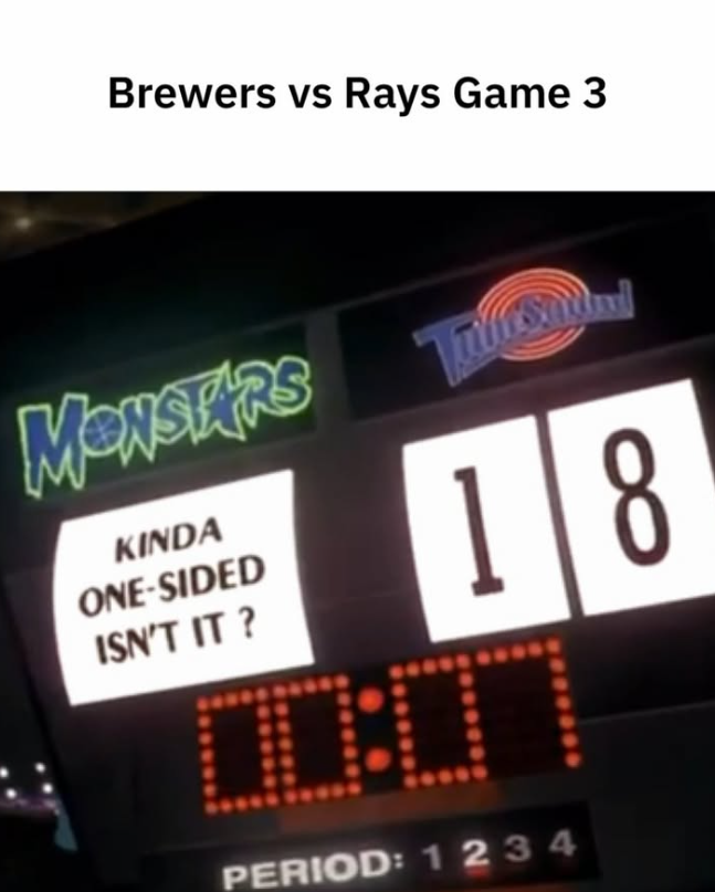 Brewers vs Rays Game 3 MONSTARS KINDA ONE-SIDED ISN'T IT? 18 PERIOD: 1234