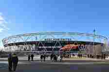 A general view outside the London Stadium during the Emirates FA Cup Third Round match between West Ham United and Bristol City at London Stadium o...