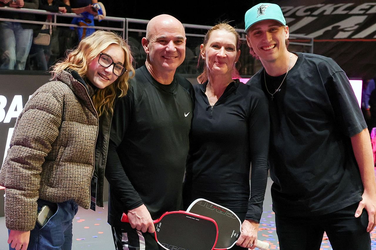 Jaz Agassi, Andre Agassi, Steffi Graf and Jaden Agassi in 2025Credit: Ethan Miller/Getty
