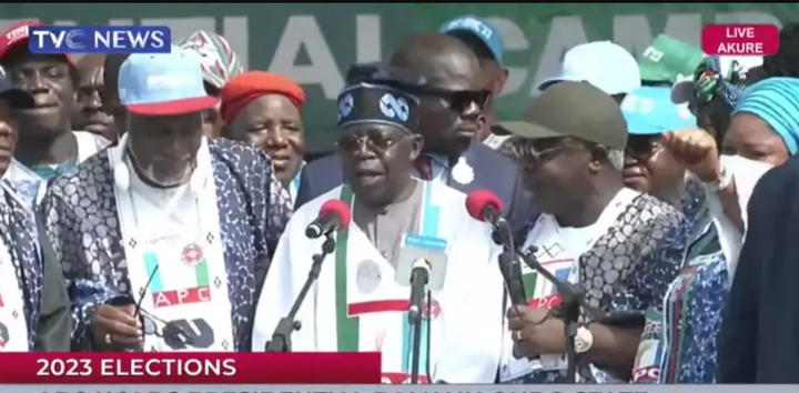Tinubu Suffers Another Gaffe While Addressing His Supporters At APC Campaign Rally In Benue (Video)