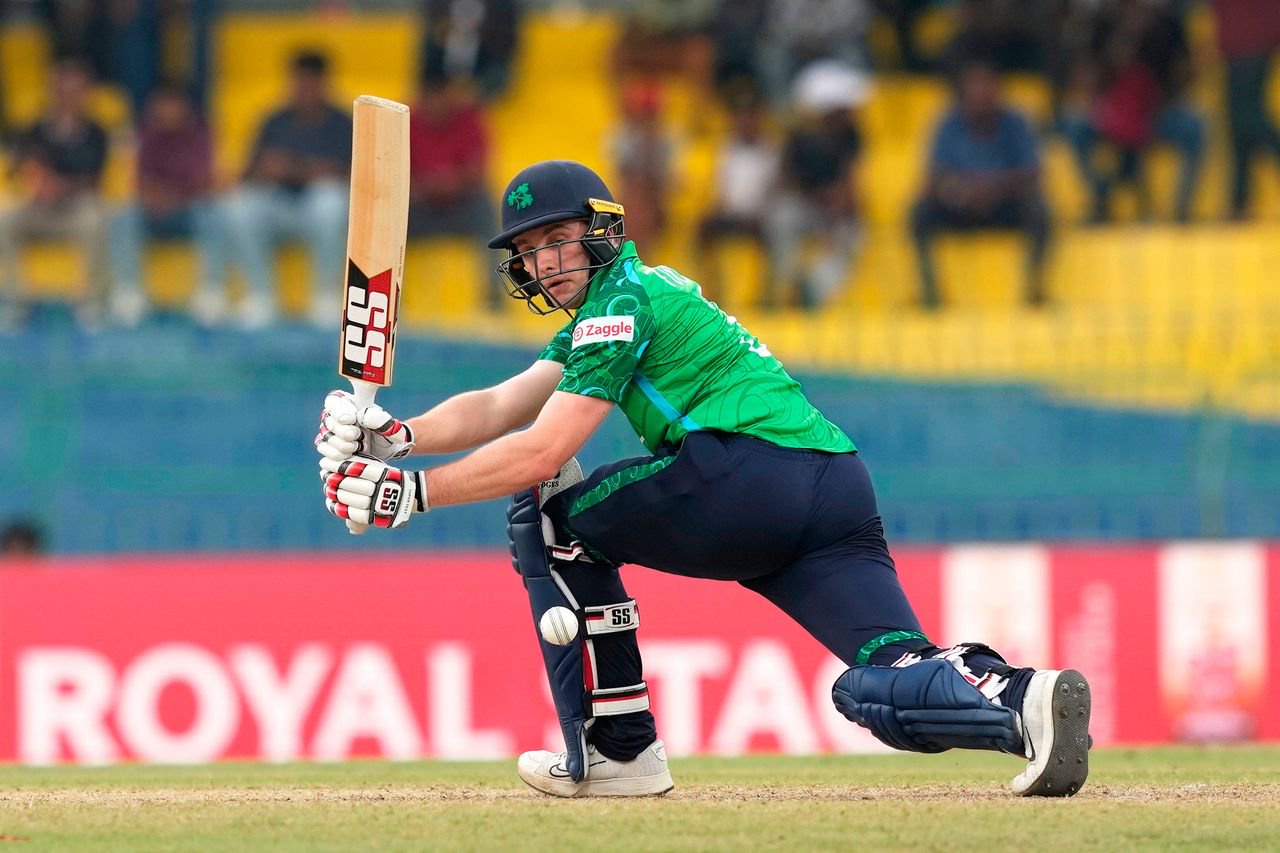 Ireland's Lorcan Tucker hit an unbeaten 94 in their win over Oman. (AP Photo/Eranga Jayawardena)