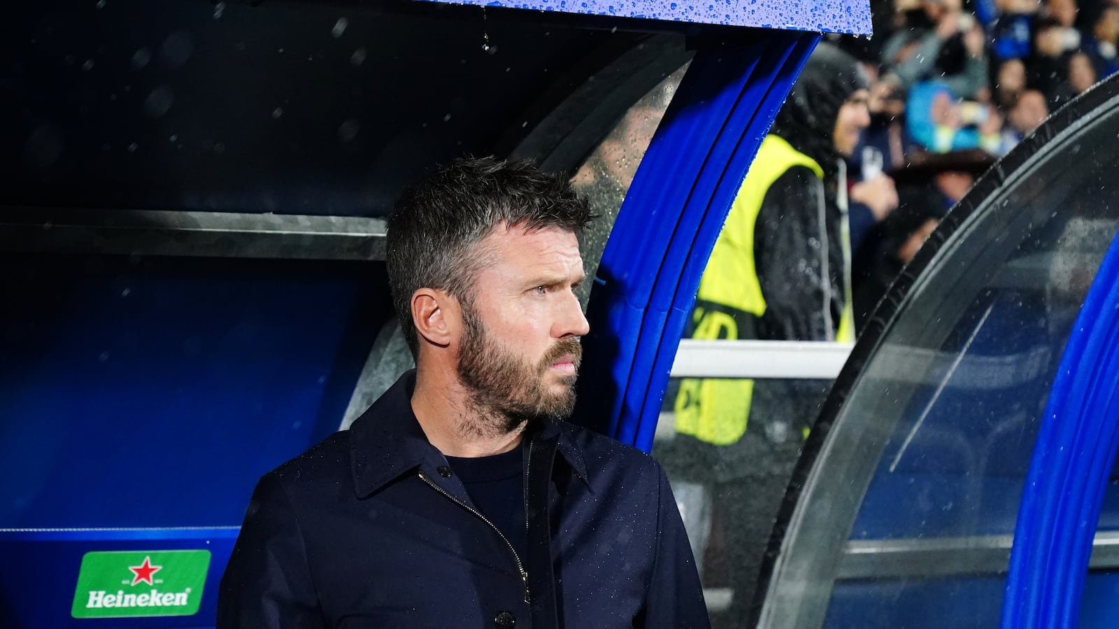 Michael Carrick pictured during Manchester United’s 4-1 Champions League defeat against Como (Luca Rossini)