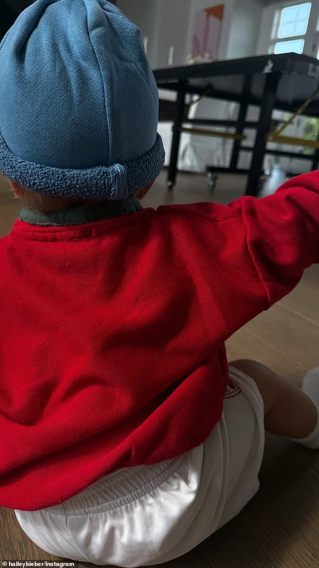 Hailey, 28, teased a photo of their little boy - whose first birthday was August 22 - via her Instagram Story as well