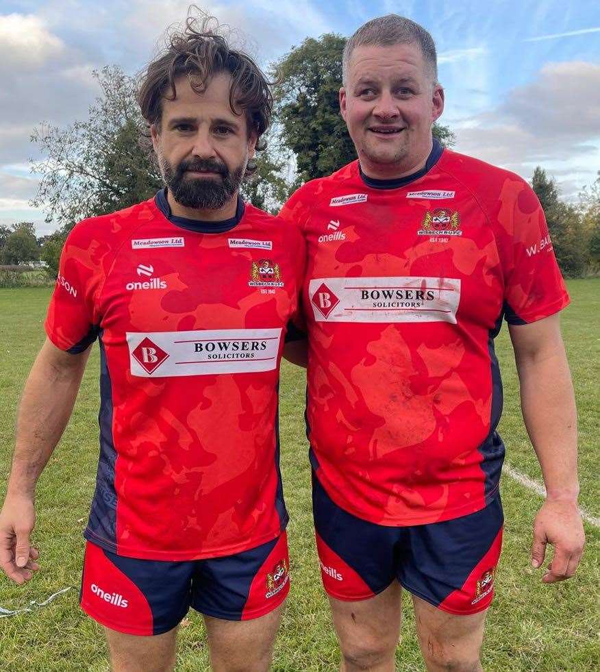 Two of Wisbech's Try scorers Ed Hackett and Josh Anderson