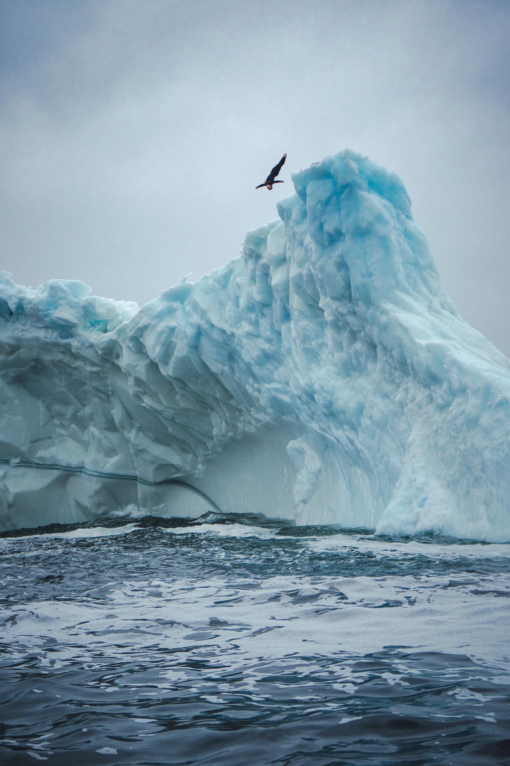 Molly Carlson dives off an iceberg during the Red Bull Iceberg Dive in Twillingate, Canada, on June 11, 2026.