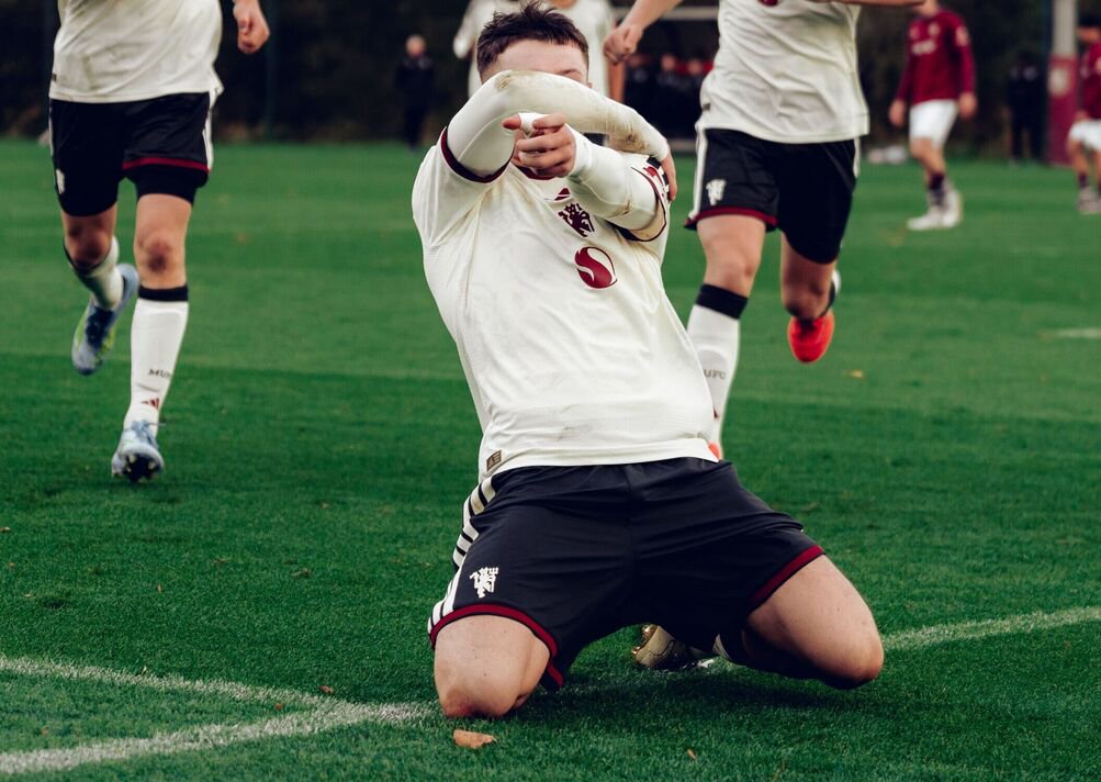 Kai Rooney celebrating a goal