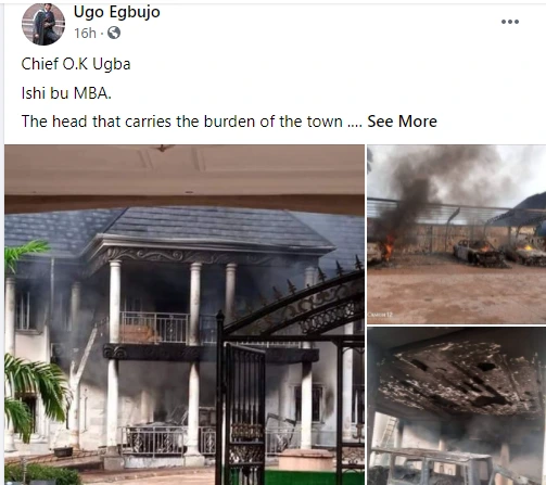 IPOB's ESN members accused of burning man's mansion and fleet of cars over false claim of planting cameras to monitor them 1